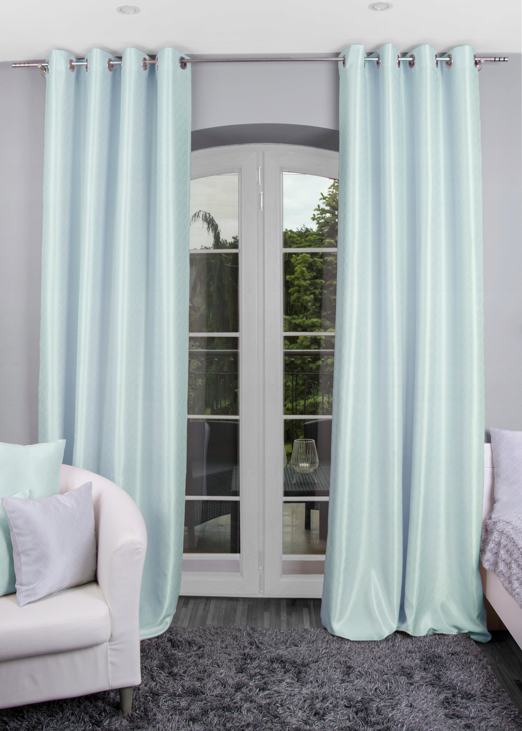 Tkanina zasłonowa – MERIDA- miętowa Tkanina zasłonowa – MERIDA- miętowa