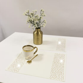 Podkładka Brylant – Ekri + Złote dżety