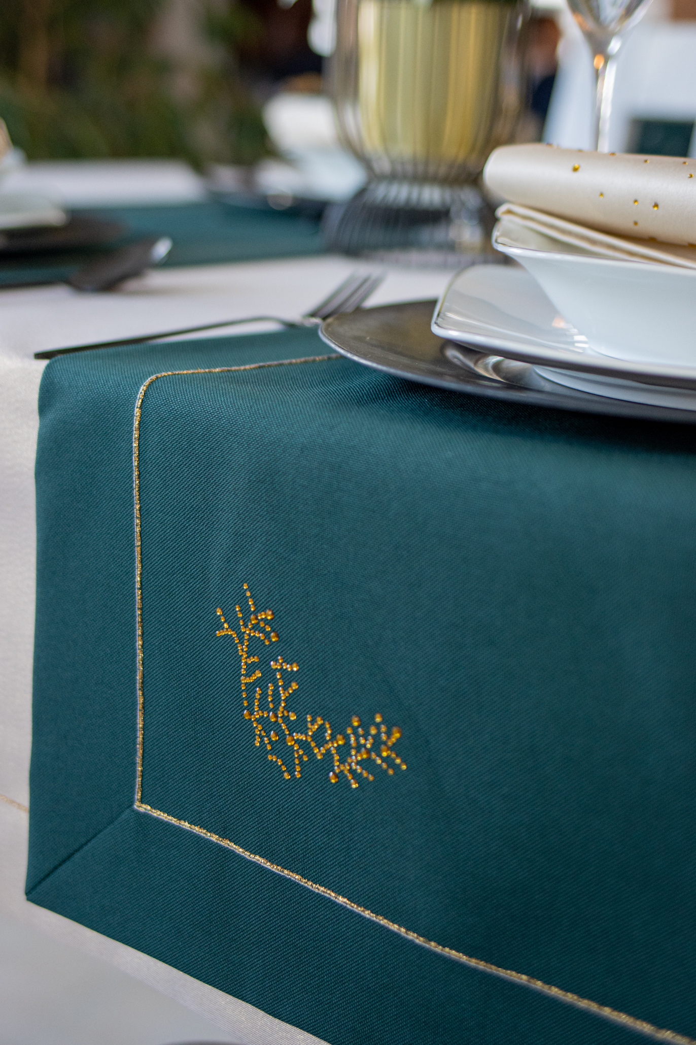 Podkładki świąteczne – Jodełka biel Podkładki świąteczne – Jodełka biel