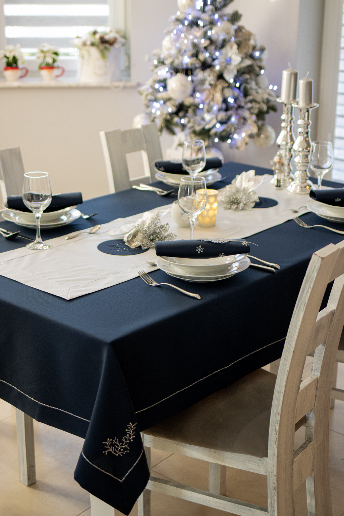 Podkładki świąteczne – Jodełka biel Podkładki świąteczne – Jodełka biel