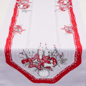 Bieżnik Świąteczny Boże narodzenie-Biały Bieżnik Świąteczny Boże narodzenie-Biały