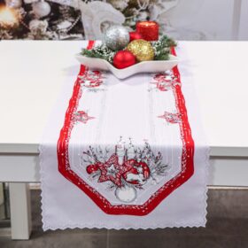 Bieżnik Świąteczny Boże narodzenie-Biały