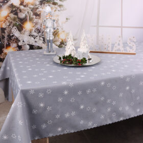 Obrus Świąteczny Gwiazdki – Szary