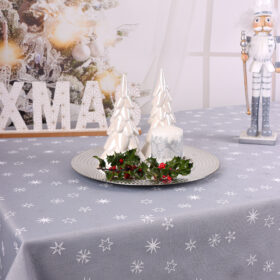 Obrus Świąteczny Gwiazdki – Szary Obrus Świąteczny Gwiazdki – Szary