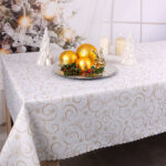 Obrus Świąteczny – Kremowy Złoto Obrus Świąteczny – Kremowy Złoto