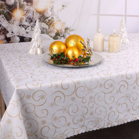 Obrus Świąteczny  – Kremowy Złoto