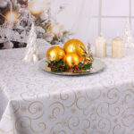 Obrus Świąteczny – Kremowy Złoto Obrus Świąteczny – Kremowy Złoto