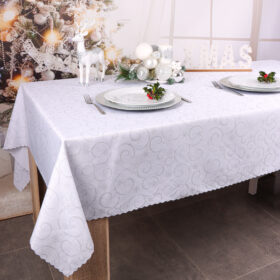 Obrus Świąteczny – Biel Srebro