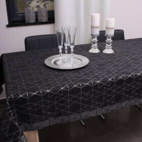 Obrus nowoczesny TOKYO – Czarno Srebrny