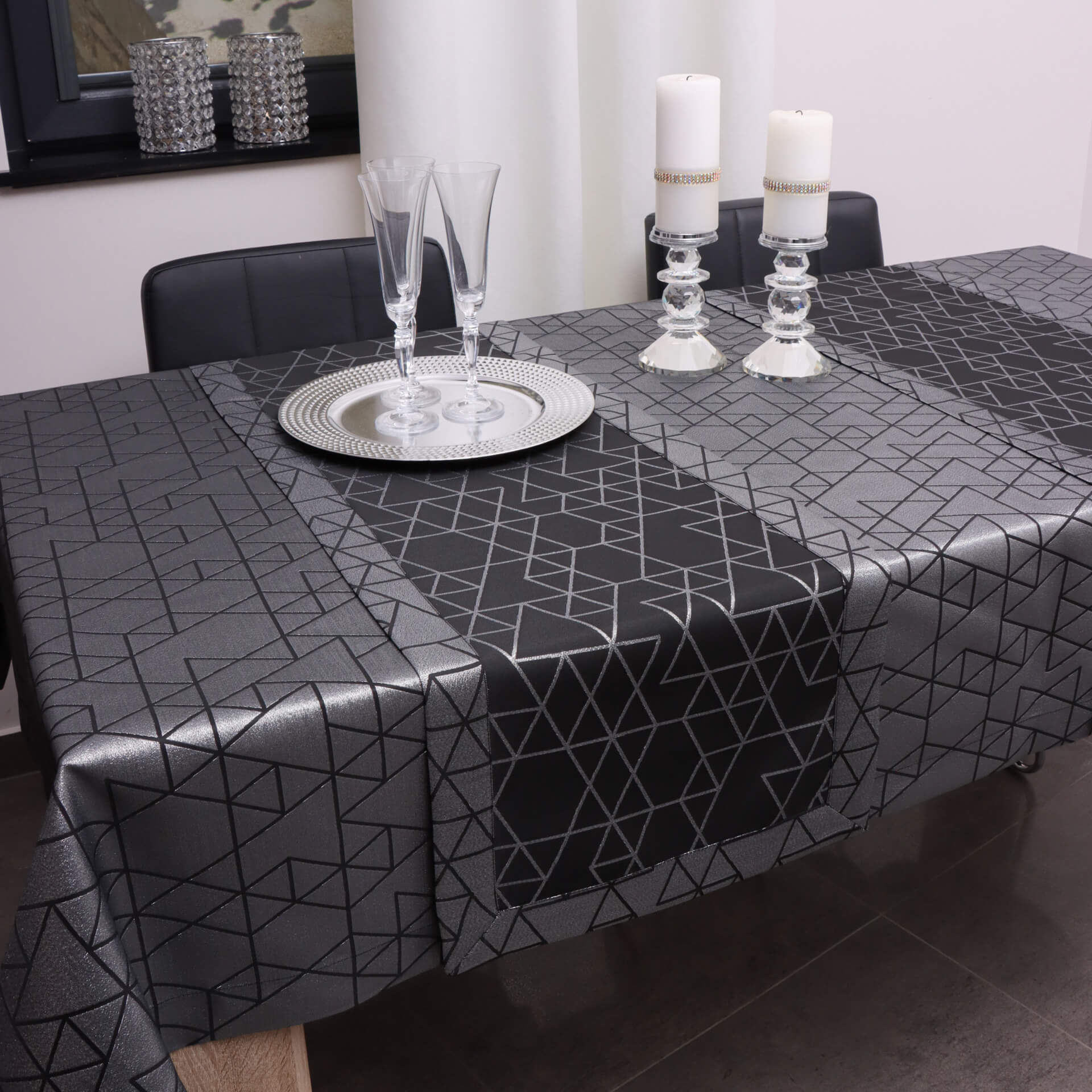 Bieżnik TOKYO – Czarno Srebrny Bieżnik TOKYO – Czarno Srebrny