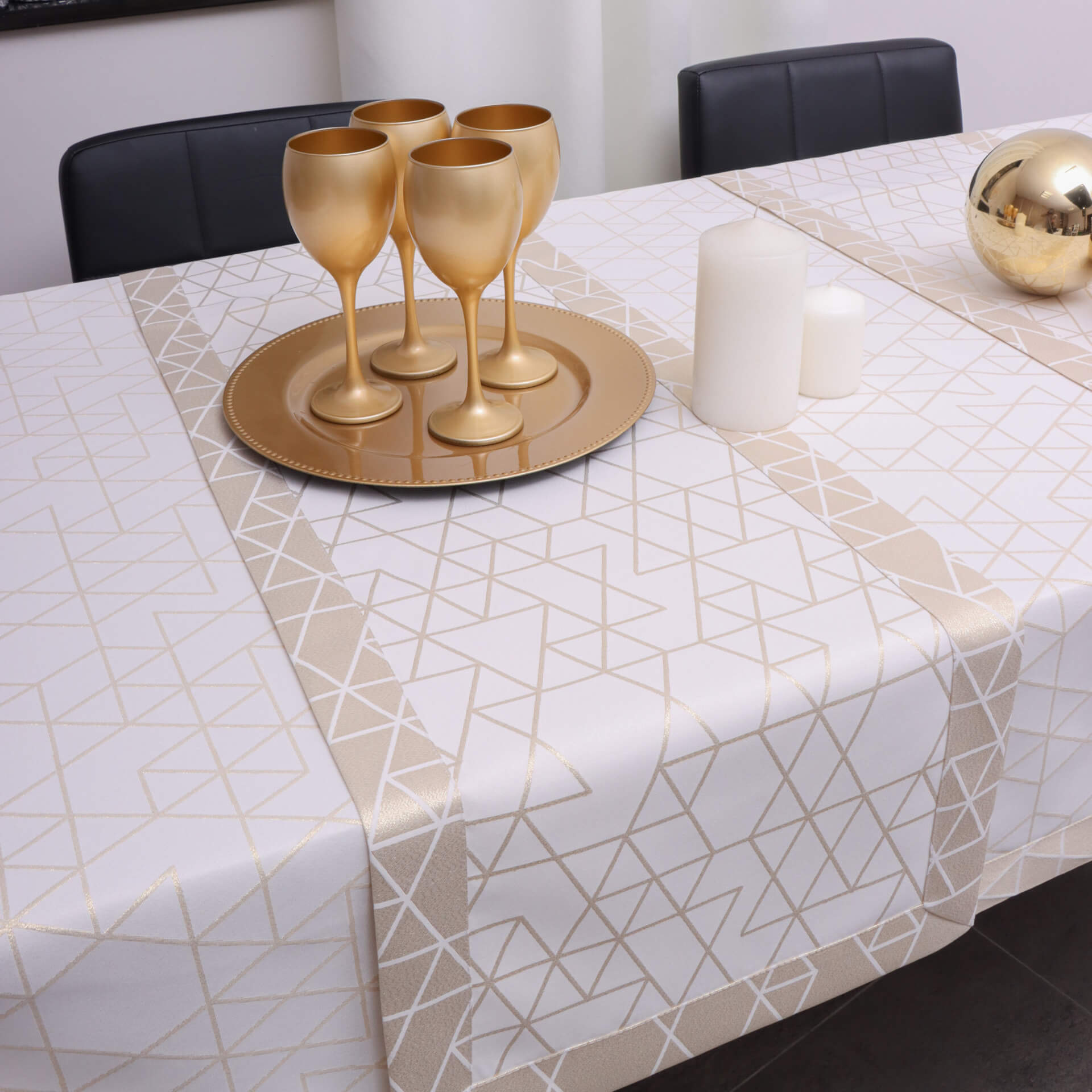 Bieżnik TOKYO – Biało złoty Bieżnik TOKYO – Biało złoty