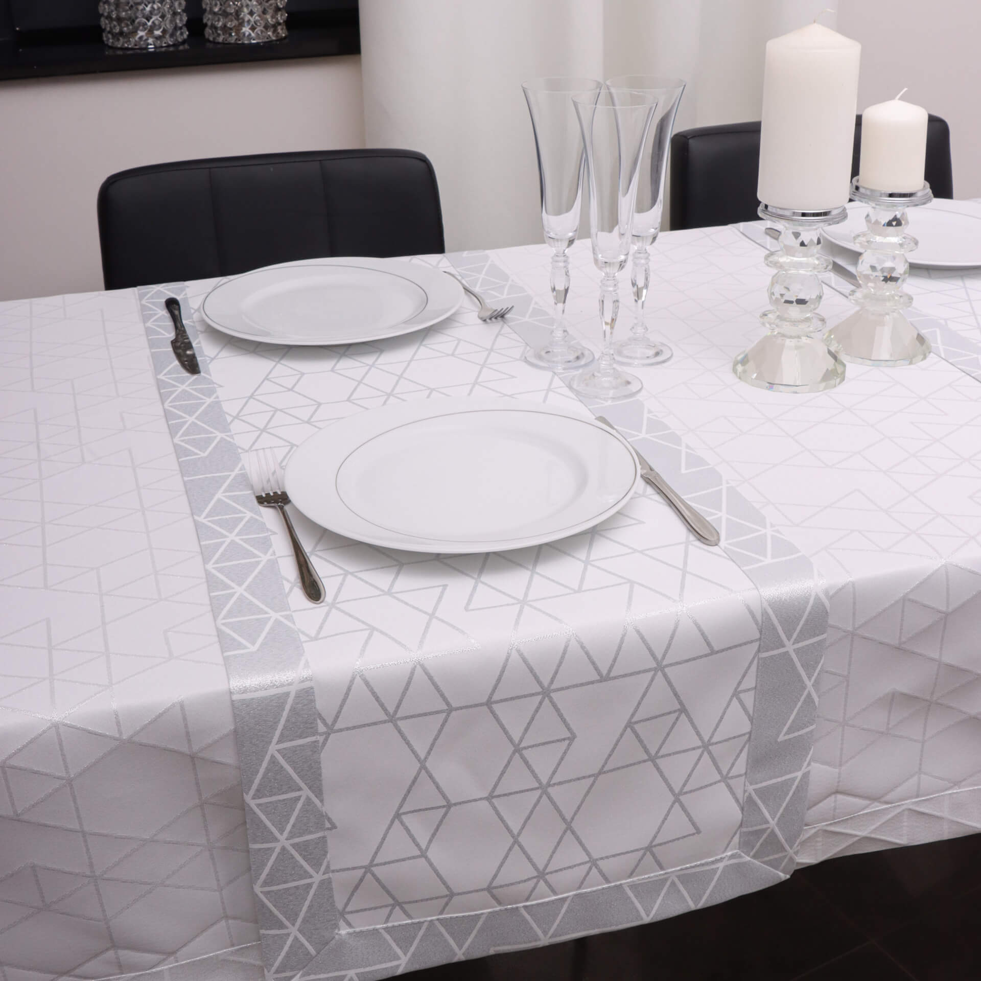 Bieżnik TOKYO – Biało srebrny Bieżnik TOKYO – Biało srebrny