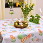 Obrus na stół Wielkanocny-biały Jajka