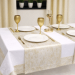 Obrus Chmurka Lux – Biały złoty