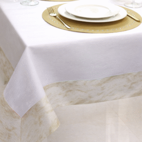 Obrus Chmurka Lux – Biały złoty Obrus Chmurka Lux – Biały złoty