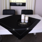 Serweta Glamour – Czarna Srebrne dżety