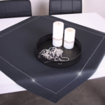 Serweta Glamour – Grafit  Srebrne dżety