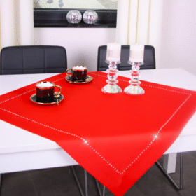 Serweta Glamour – Czerwona Srebrne dżety