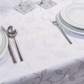 Obrus z Gipiurą 127 – Biały Fantazja