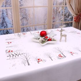 Obrus Świąteczny Bałwanki – Biały