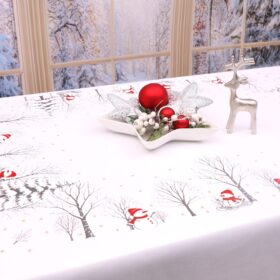 Obrus Świąteczny Bałwanki – Biały