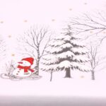 Obrus Świąteczny Bałwanki – Biały