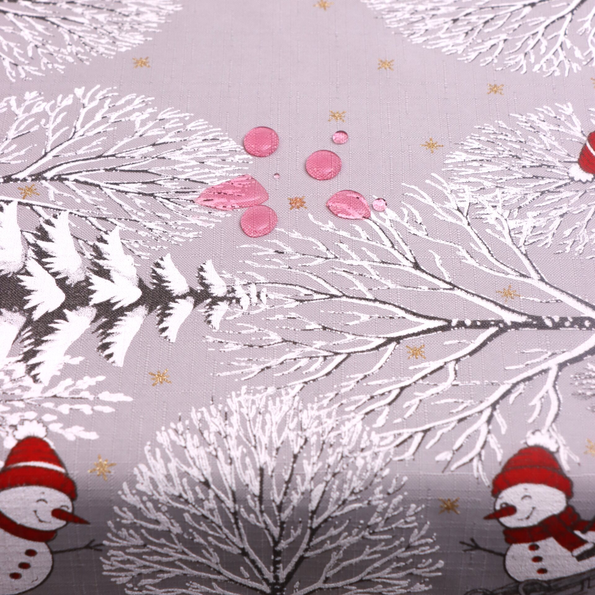 Obrus Świąteczny Bałwanki – Szary Obrus Świąteczny Bałwanki – Szary