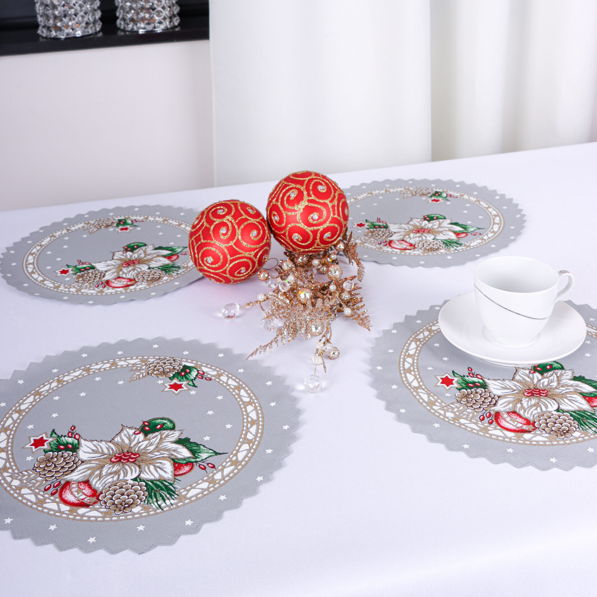 Serwetki Świąteczne na Boże Narodzenie -Szare Serwetki Świąteczne na Boże Narodzenie -Szare