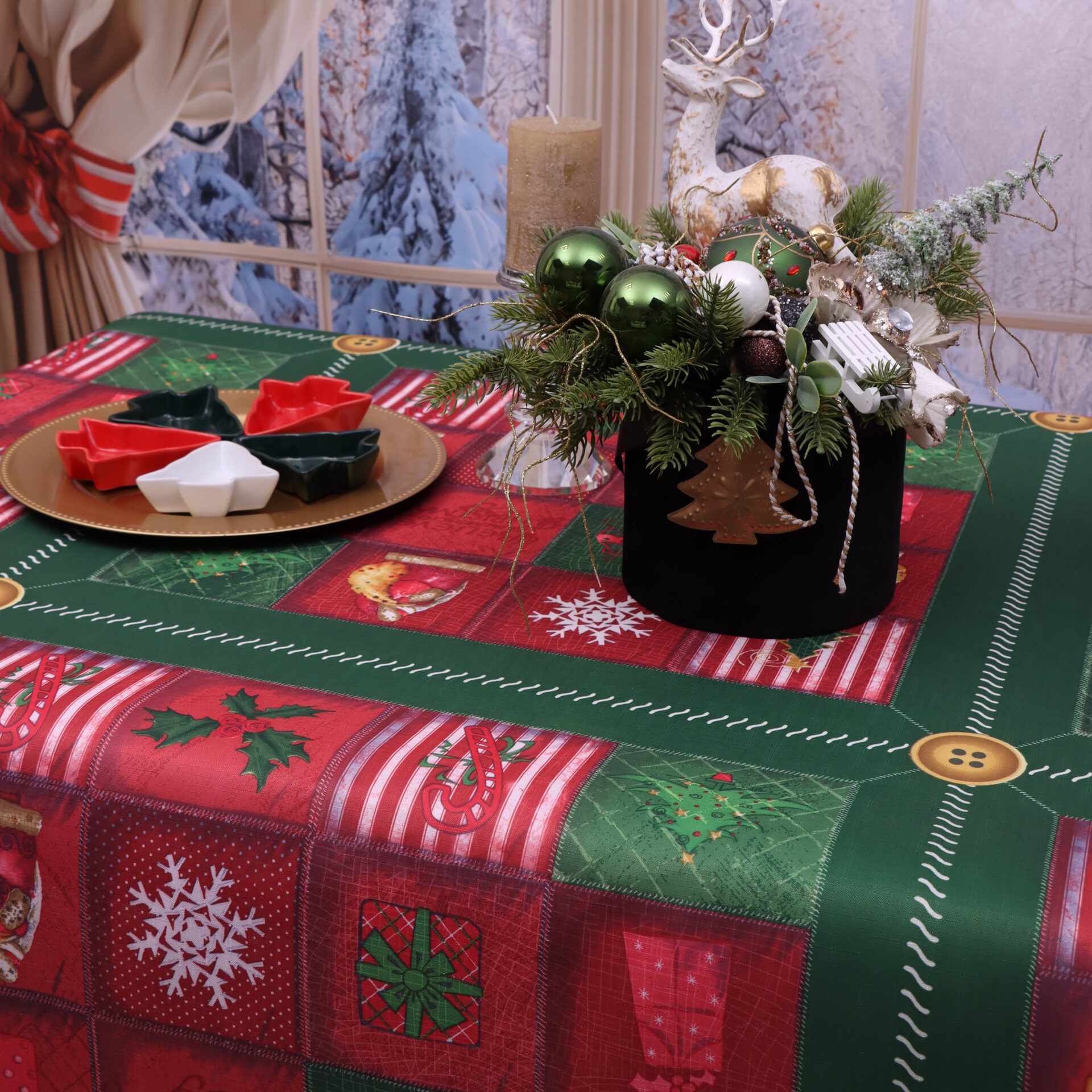 Obrus Świąteczny Boże Narodzenie – Krata Obrus Świąteczny Boże Narodzenie – Krata