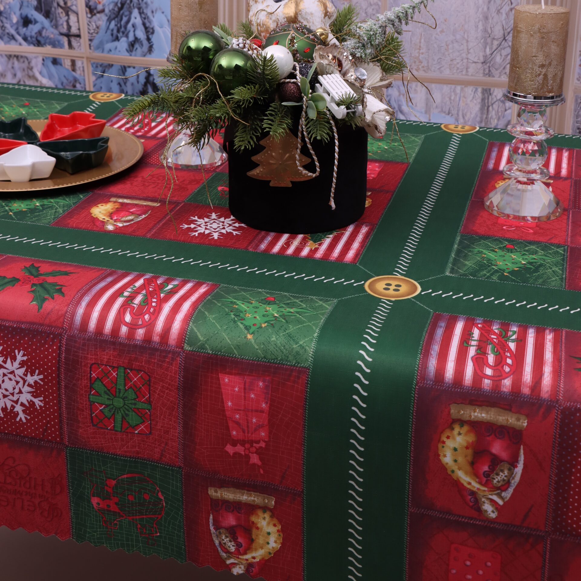 Obrus Świąteczny Boże Narodzenie – Krata Obrus Świąteczny Boże Narodzenie – Krata
