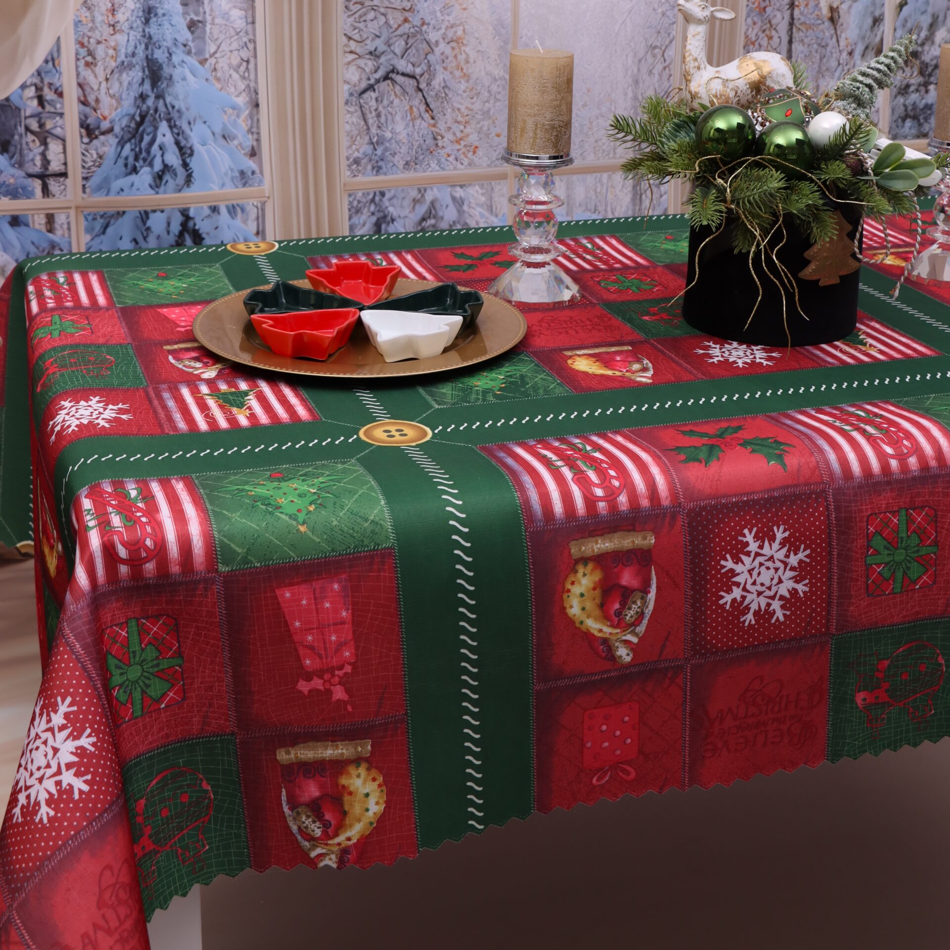 Obrus Świąteczny Boże Narodzenie – Krata Obrus Świąteczny Boże Narodzenie – Krata