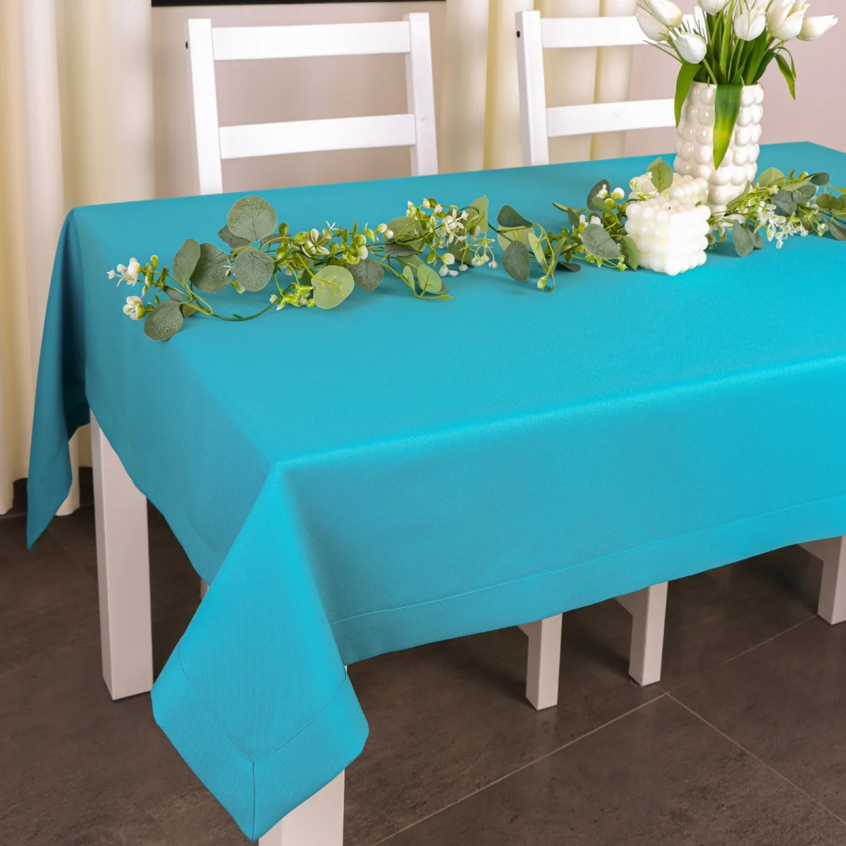 Tkanina matowa, gładka, dekoracyjna Panama Turkus Tkanina matowa, gładka, dekoracyjna Panama Turkus