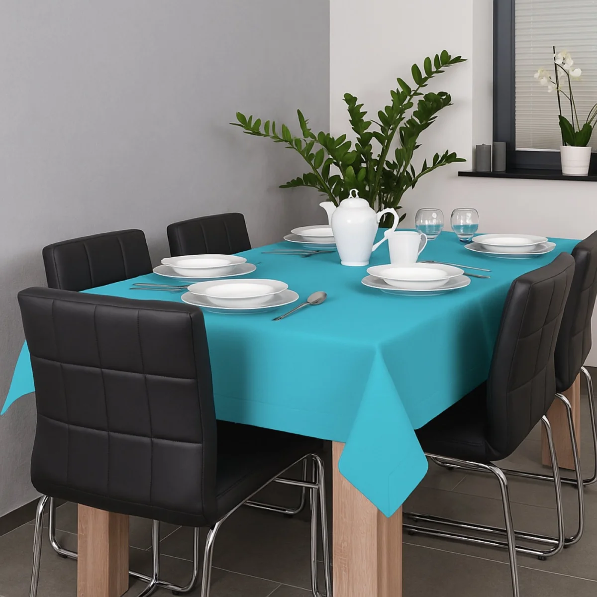 Tkanina matowa, gładka, dekoracyjna Panama Turkus Tkanina matowa, gładka, dekoracyjna Panama Turkus