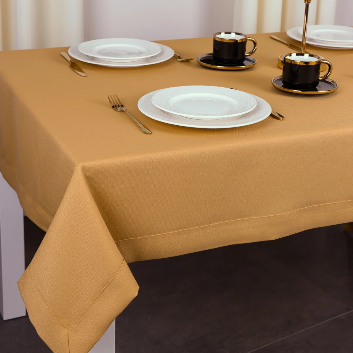 Tkanina matowa, gładka, dekoracyjna Panama Złoty Tkanina matowa, gładka, dekoracyjna Panama Złoty